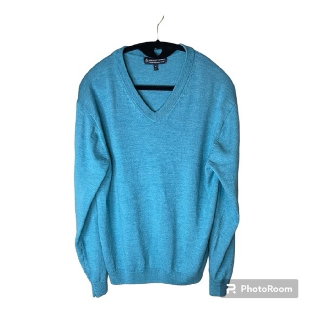 Hart Schaffner Marx 100% Extra Fine Merino‎ Wool V-Neck Sweater Size Medium